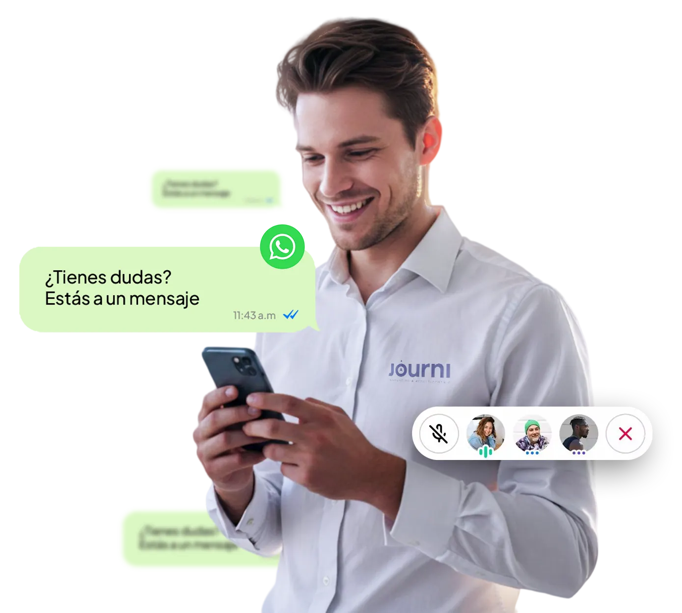 Asesor BMS respondiendo dudas por WhatsApp