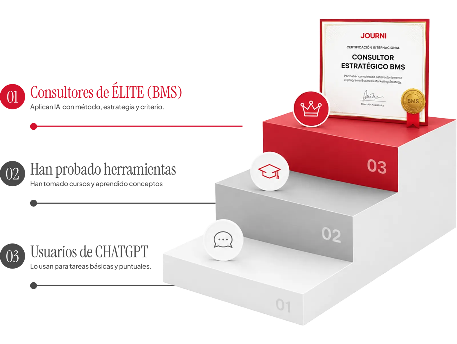 Niveles de consultores: usuarios de ChatGPT, han probado herramientas y consultores de élite BMS